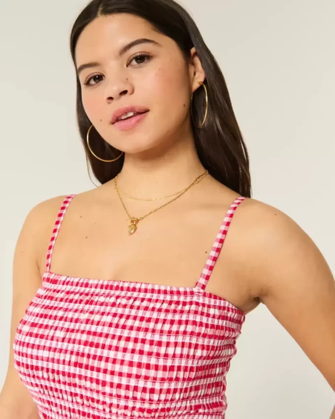 Στράπλες Μίνι Φόρεμα Smocked Bodice