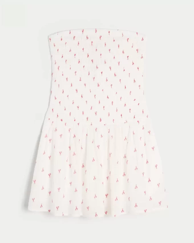 Στράπλες Μίνι Φόρεμα Smocked Bodice
