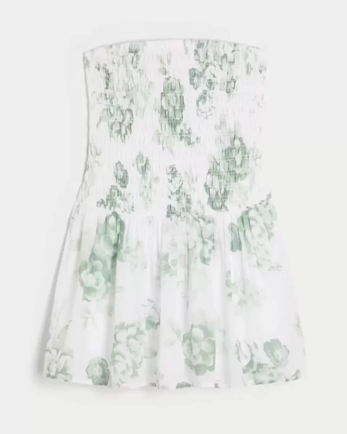 Στράπλες Μίνι Φόρεμα Smocked Bodice