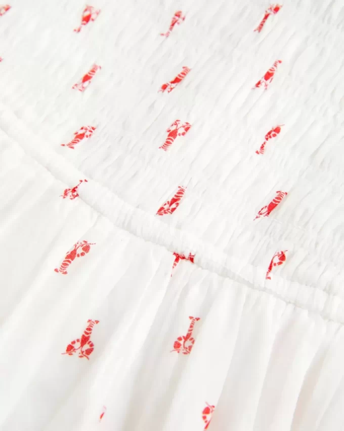 Στράπλες Μίνι Φόρεμα Smocked Bodice