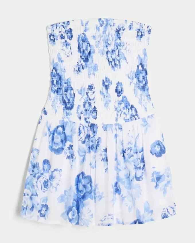Στράπλες Μίνι Φόρεμα Smocked Bodice