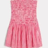 Στράπλες Μίνι Φόρεμα Smocked Bodice