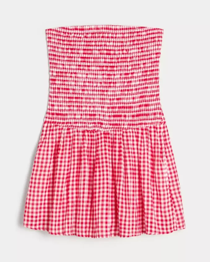 Στράπλες Μίνι Φόρεμα Smocked Bodice