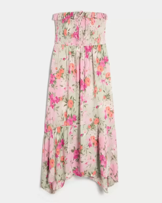 Στράπλες Smocked Maxi Φόρεμα Στράπλες Smocked Maxi Φόρεμα