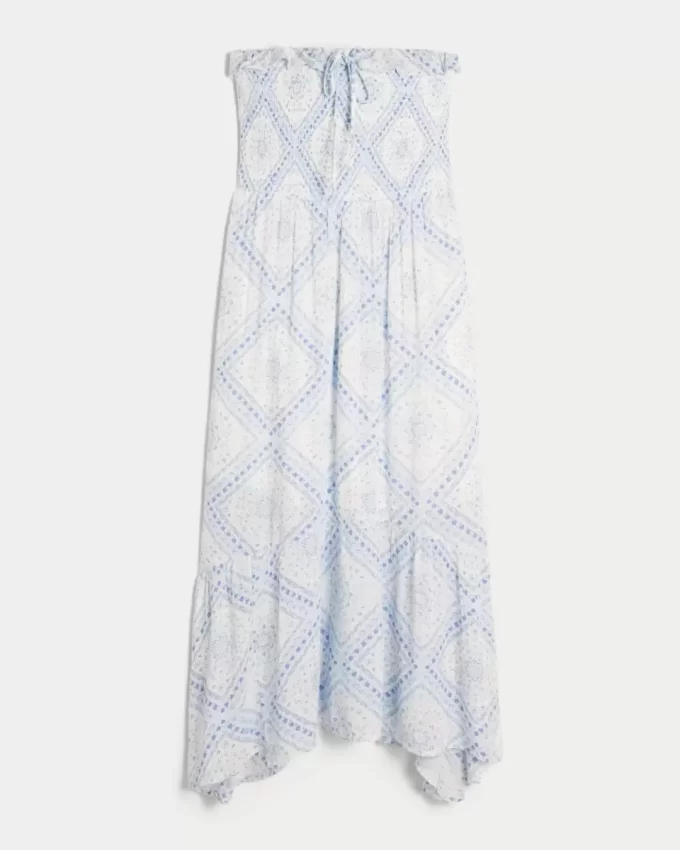 Στράπλες Smocked Maxi Φόρεμα Στράπλες Smocked Maxi Φόρεμα