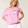 Εύκολο γραφικό μπλουζάκι Snoopy Off-the-Shoulder Εύκολο γραφικό μπλουζάκι Snoopy Off-the-Shoulder