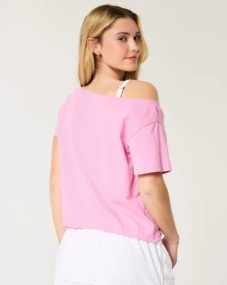 Εύκολο γραφικό μπλουζάκι Snoopy Off-the-Shoulder