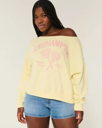 Εύκολη γραφική φούτερ Southampton Off-the-Shoulder