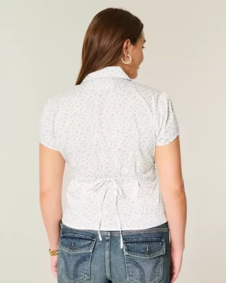Πουκάμισο με κοντό μανίκι Stretch Poplin Button-Through