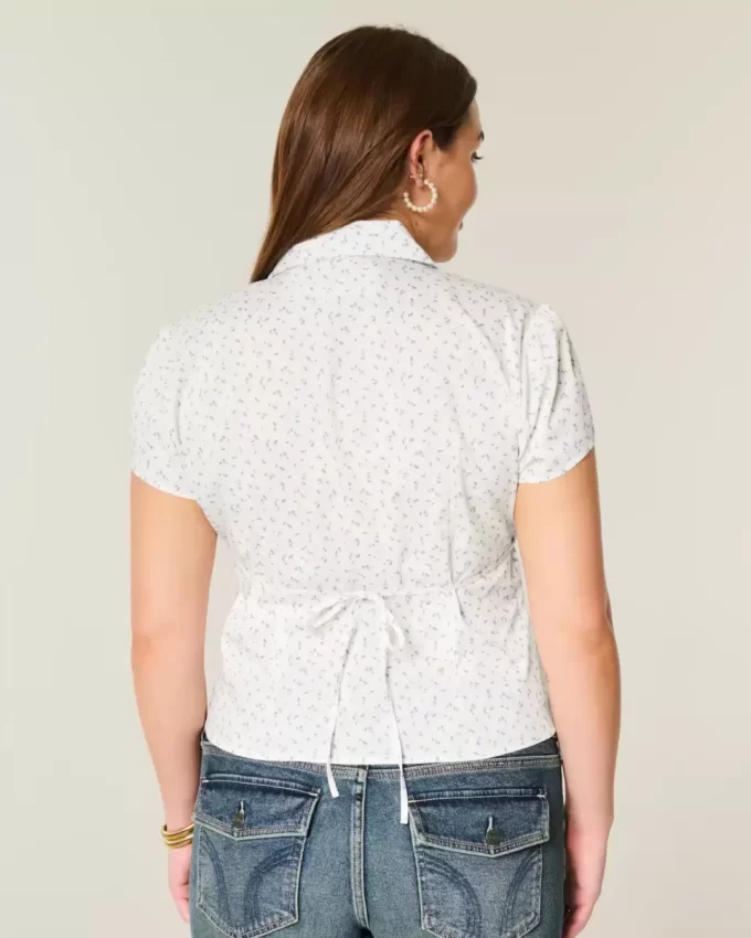 Πουκάμισο με κοντό μανίκι Stretch Poplin Button-Through Πουκάμισο με κοντό μανίκι Stretch Poplin Button-Through
