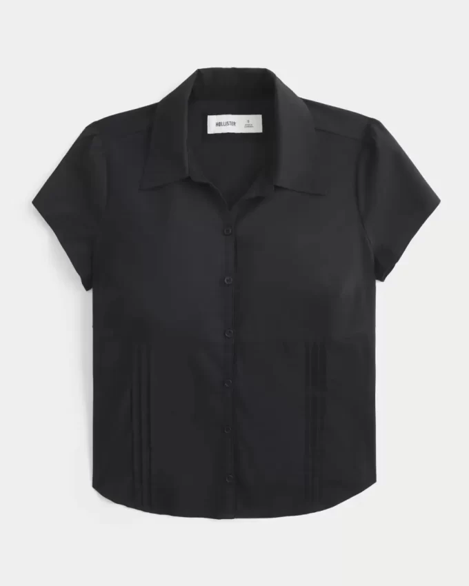 Πουκάμισο με κοντό μανίκι Stretch Poplin Button-Through Πουκάμισο με κοντό μανίκι Stretch Poplin Button-Through