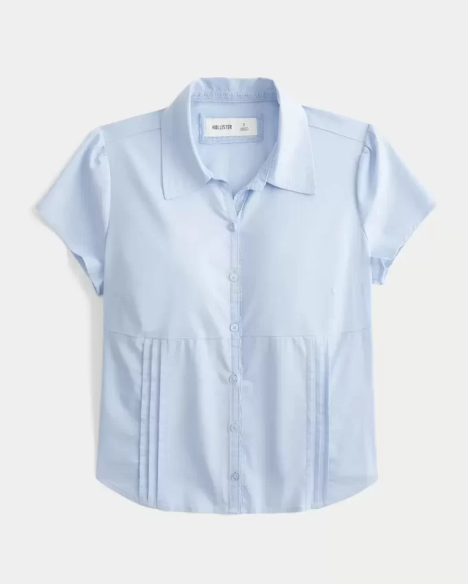Πουκάμισο με κοντό μανίκι Stretch Poplin Button-Through Πουκάμισο με κοντό μανίκι Stretch Poplin Button-Through