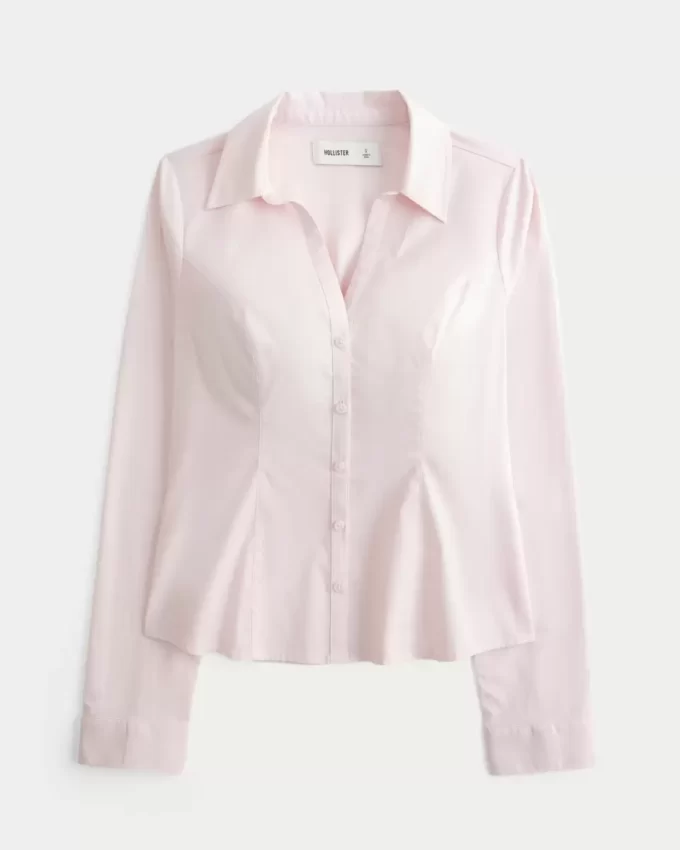 Πουκάμισο Stretch Poplin Button-Through
