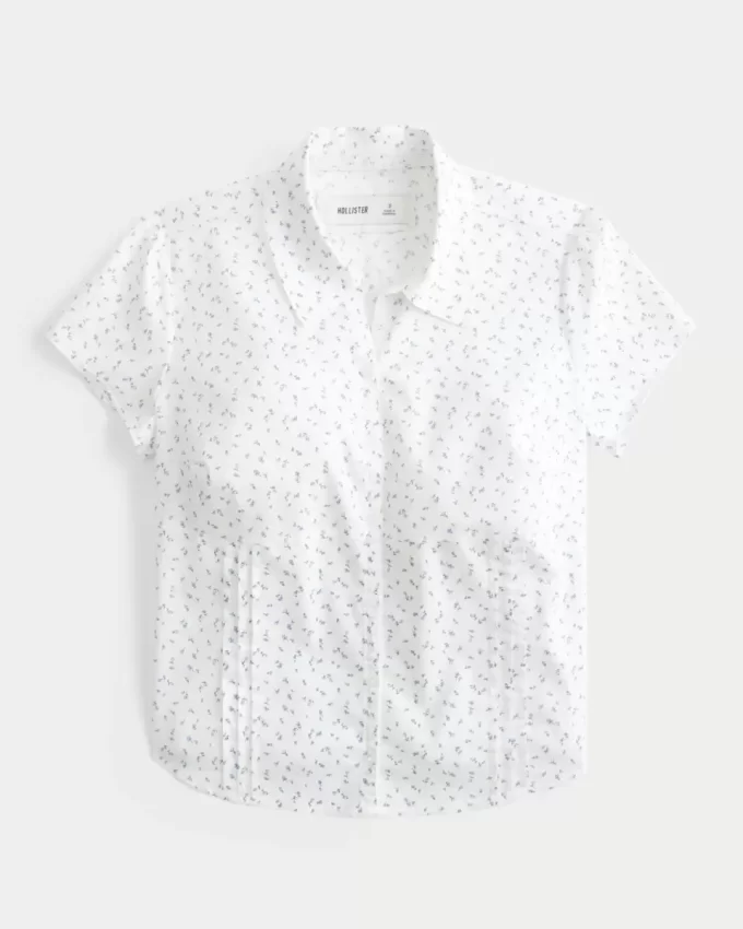 Πουκάμισο με κοντό μανίκι Stretch Poplin Button-Through Πουκάμισο με κοντό μανίκι Stretch Poplin Button-Through