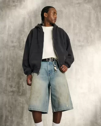Τζιν σορτς με λίπος μεσαίου πλυσίματος Super Baggy