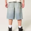 Τζιν σορτς με λίπος μεσαίου πλυσίματος Super Baggy Τζιν σορτς με λίπος μεσαίου πλυσίματος Super Baggy