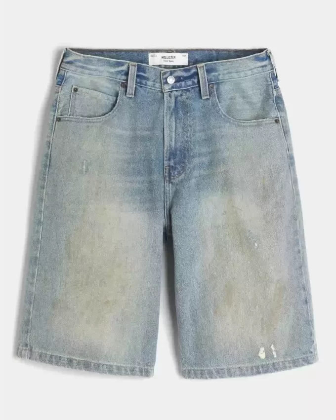 Τζιν σορτς με λίπος μεσαίου πλυσίματος Super Baggy Τζιν σορτς με λίπος μεσαίου πλυσίματος Super Baggy