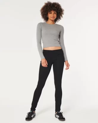 Μαύρο τζιν Super Skinny με χαμηλό ύψος