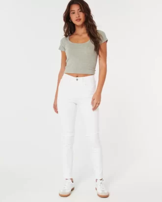 Ψηλόμεσο λευκό Super Skinny τζιν