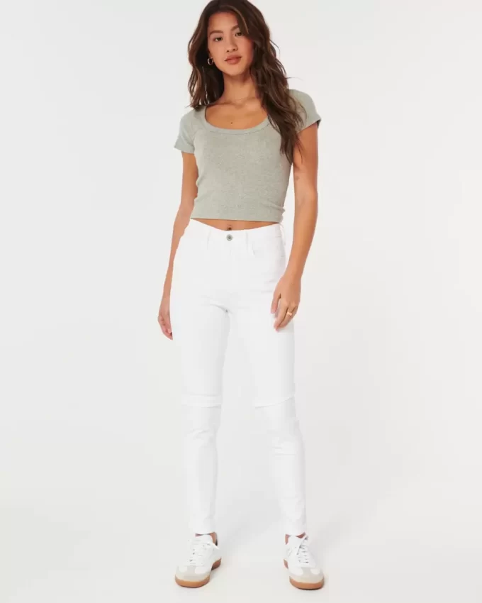 Ψηλόμεσο λευκό Super Skinny τζιν Ψηλόμεσο λευκό Super Skinny τζιν