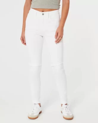 Ψηλόμεσο λευκό Super Skinny τζιν