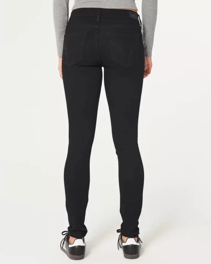 Μαύρο τζιν Super Skinny με χαμηλό ύψος