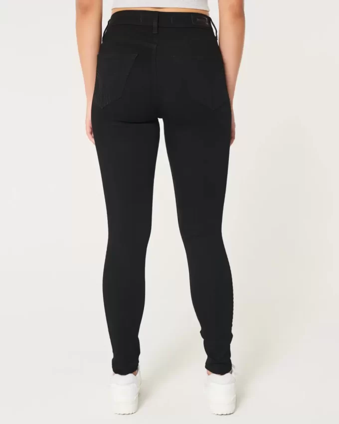 Καμπυλωτό ψηλό μαύρο τζιν Super Skinny Καμπυλωτό ψηλό μαύρο τζιν Super Skinny