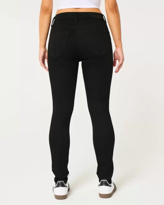Ψηλοκάβαλο σκισμένο μαύρο Super Skinny τζιν