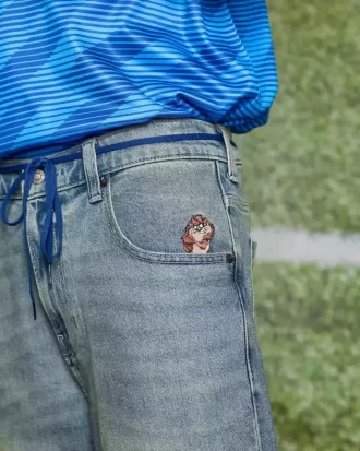 Τζιν σορτς Taz Graphic Medium Wash Super baggy