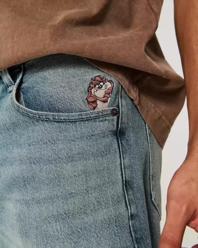 Τζιν σορτς Taz Graphic Medium Wash Super baggy Τζιν σορτς Taz Graphic Medium Wash Super baggy