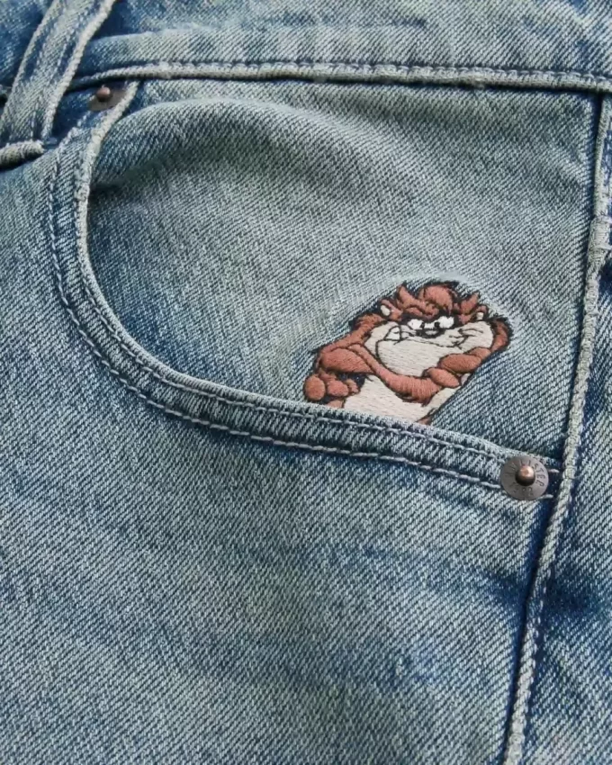 Τζιν σορτς Taz Graphic Medium Wash Super baggy Τζιν σορτς Taz Graphic Medium Wash Super baggy
