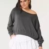 Εύκολη φούτερ Terry Off-the-Shoulder Εύκολη φούτερ Terry Off-the-Shoulder