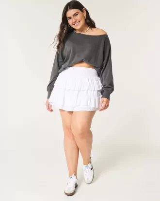 Εύκολη φούτερ Terry Off-the-Shoulder