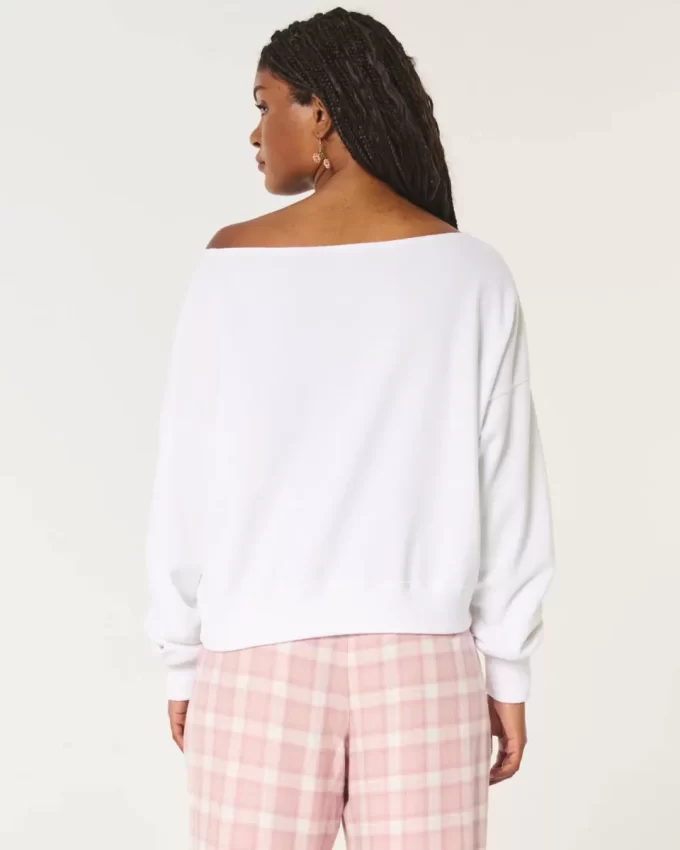 Εύκολη φούτερ Terry Off-the-Shoulder Εύκολη φούτερ Terry Off-the-Shoulder