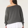 Εύκολη φούτερ Terry Off-the-Shoulder Εύκολη φούτερ Terry Off-the-Shoulder