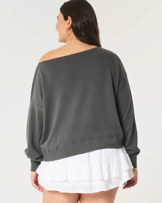 Εύκολη φούτερ Terry Off-the-Shoulder Εύκολη φούτερ Terry Off-the-Shoulder