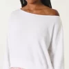 Εύκολη φούτερ Terry Off-the-Shoulder Εύκολη φούτερ Terry Off-the-Shoulder