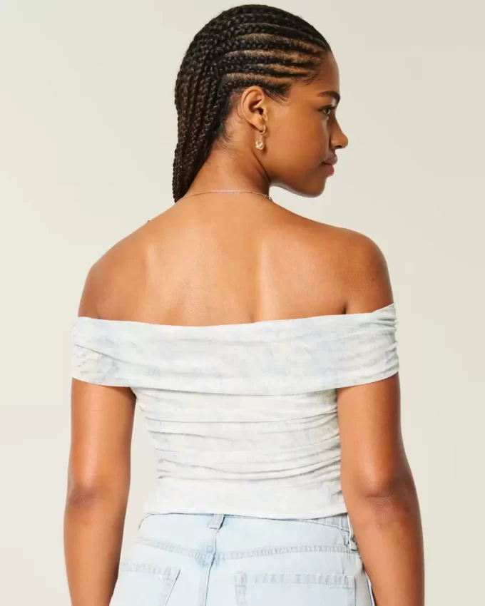 Διχτυωτό Πτυσσόμενο Top Off-the-Shoulder Διχτυωτό Πτυσσόμενο Top Off-the-Shoulder