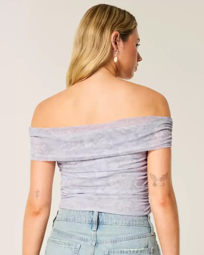 Διχτυωτό Πτυσσόμενο Top Off-the-Shoulder Διχτυωτό Πτυσσόμενο Top Off-the-Shoulder