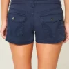 Μίνι σορτς Ναυτικού Twill εξαιρετικά χαμηλού ύψους Μίνι σορτς Ναυτικού Twill εξαιρετικά χαμηλού ύψους