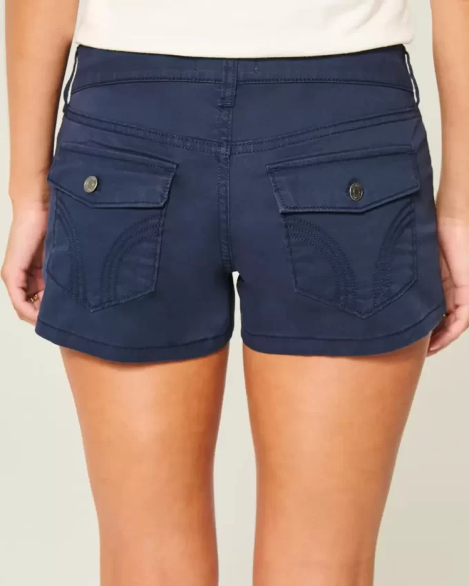 Μίνι σορτς Ναυτικού Twill εξαιρετικά χαμηλού ύψους Μίνι σορτς Ναυτικού Twill εξαιρετικά χαμηλού ύψους