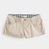 Μίνι σορτς χακί twill εξαιρετικά χαμηλού ύψους Μίνι σορτς χακί twill εξαιρετικά χαμηλού ύψους