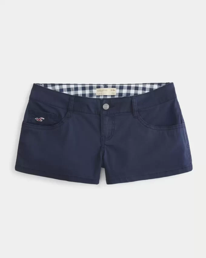 Μίνι σορτς Ναυτικού Twill εξαιρετικά χαμηλού ύψους Μίνι σορτς Ναυτικού Twill εξαιρετικά χαμηλού ύψους