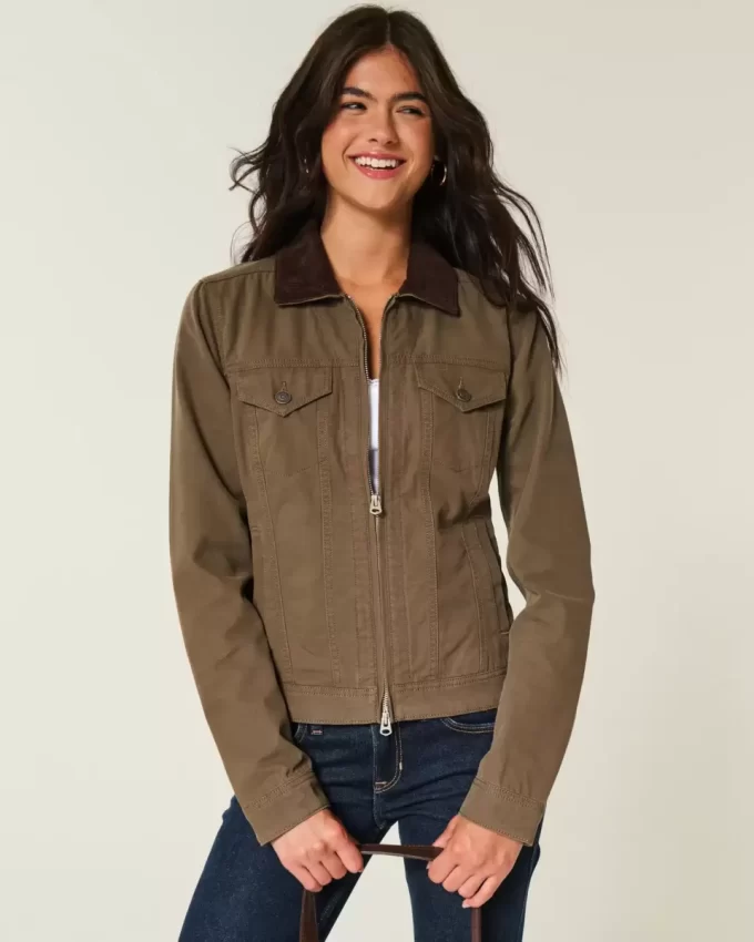 Μπουφάν Twill Zip-Up