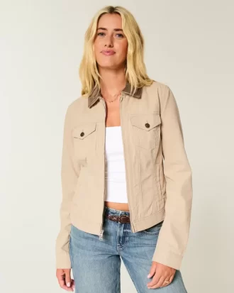 Μπουφάν Twill Zip-Up