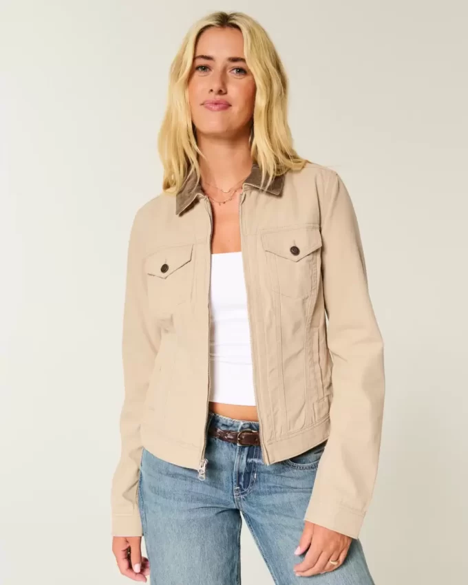 Μπουφάν Twill Zip-Up