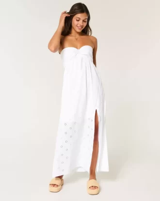 Μίντι φόρεμα Twist Bust Eyelet Strapless