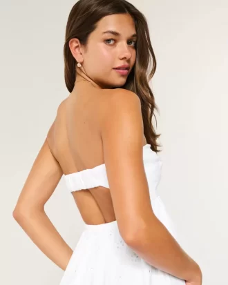 Μίντι φόρεμα Twist Bust Eyelet Strapless