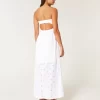 Μίντι φόρεμα Twist Bust Eyelet Strapless Μίντι φόρεμα Twist Bust Eyelet Strapless