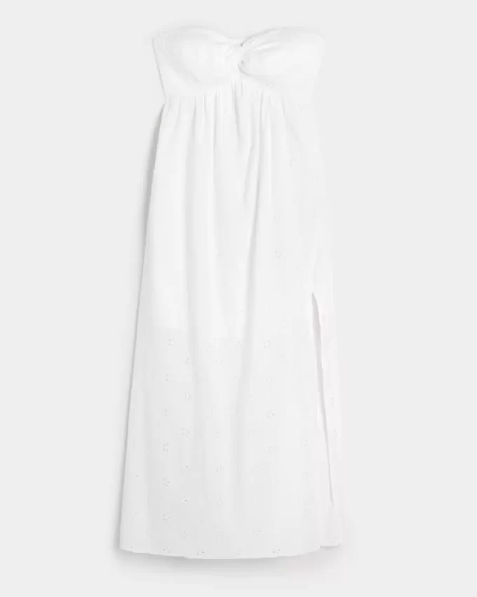 Μίντι φόρεμα Twist Bust Eyelet Strapless Μίντι φόρεμα Twist Bust Eyelet Strapless